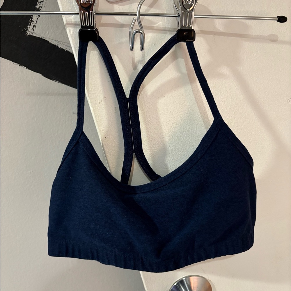 Navy Blue Beyond Yoga Spacedye racerback Women's Sports Bra